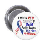 Red White Blue For My Husband Buttons