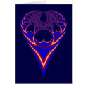 Red White & Blue Heart Fractal Card