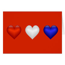 Red White & Blue hearts Cards