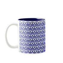 Red White & Blue Peace Coffee Mugs