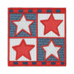 Red white blue stars quilt patch embroidery shirt embroidered shirts