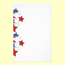 Red, White & Blue stars stationary stationery