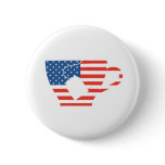 Red White & Blue Tea Cup Pinback Buttons