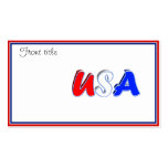 Red White & Blue USA Text Business Card Template