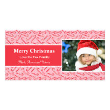 Red White Candy Cane Christmas Card Photo Card Template