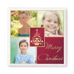 Red, White, Gold Christmas Tree Photo Magnet