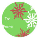 Red, White & Green Gift tags stickers