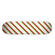 Red White Green Stripes Skateboard