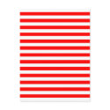 Red & White Horizontal Stripes postcards
