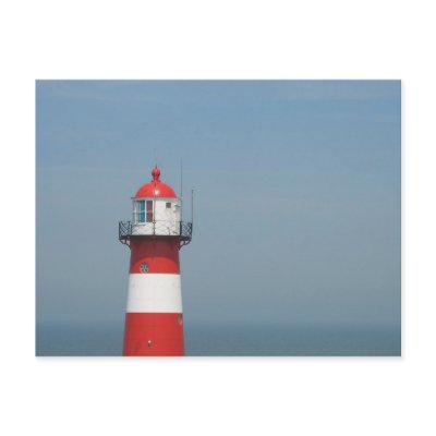 Red White Lighthouse Post Card by hollandshop