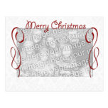 Red White Merry Christmas Postcard