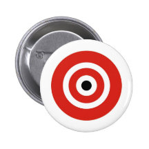 RED WHITE PINBACK BUTTONS