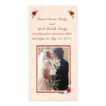 Red & White Roses Wedding Announcement Photo Card
