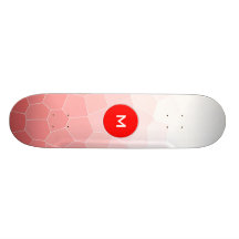 Red white stained glass skate board deck