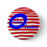 Red & White Stripe - I Voted Obama Pin