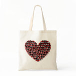 Red & White Stripe Skull Heart bags