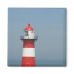 Red/White striped lighthouse in Holland magnets