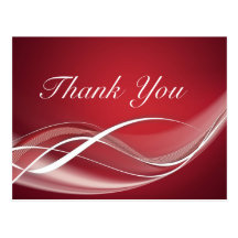 Red White Wave Postcard Template