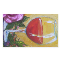 Red Wine Glass & Pink Rose Sticker