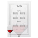 Red Wine Glass Wine Menu
