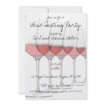 Red Wine Glasses Party Invitations