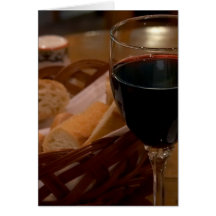 Red Wine In An Italian Restaurant Cards