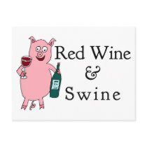 Red Wine & Swine Post Cards