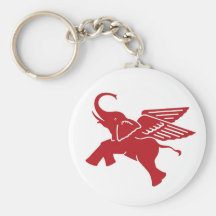 Red winged elephant key chain