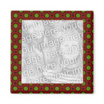 red with green dots photo frame magnets