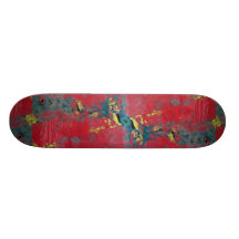 Red with runs skateboard deck