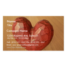Red Wooden Heart Business Card