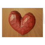 Red Wooden Heart Greeting Cards