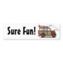 Red Woody Wagon Sure Fun! Bumper Sticker