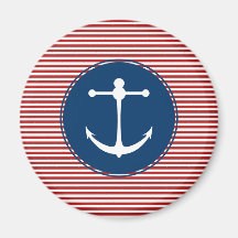 Red Yacht Club Pattern Fridge Magnet