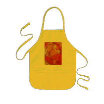 red yellow abstract design aprons