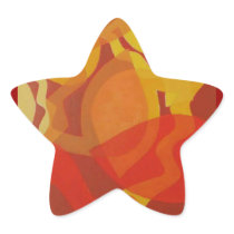 red yellow abstract design star stickers