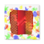 Red Yellow Abstract Stairs Cutout Picture Refrigerator Magnet