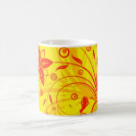 Red-yellow floral mug