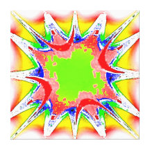 Red Yellow Green Splat Stretched Canvas Print