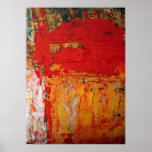 Red Yellow Modern Abstract Print Art Decor Posters