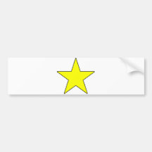 Red Yellow Orange White Five Point Star Pentagram Bumper Stickers