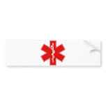 Red Yellow Orange White Nurse EMS Star of Life bumper stickers