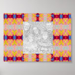 Red yellow ribbon photo frame posters