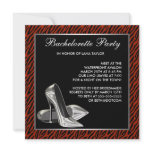 Red Zebra High Heels Bachelorette Party invitations