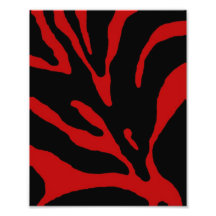 Red Zebra Stripe Animal Print Photo Print