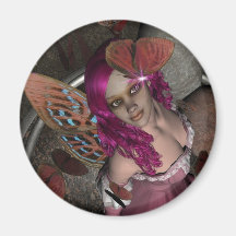 RedBlossom Butterfly Fae Fridge Magnet