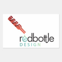 RedBottle Logo-ed Rectangle Sticker