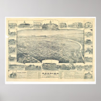 Redding, CA. Panoramic Map (1393A) Print