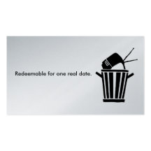 Redeemable for one real date. business card templates