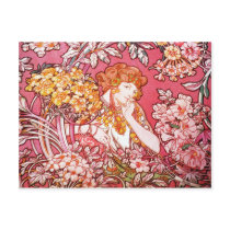 Redhead Among Flowers, Alphonse Mucha Postcards